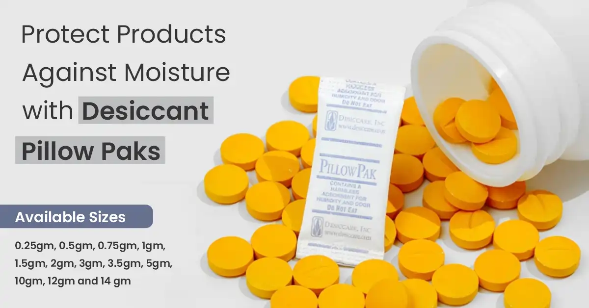  protect products against moisture with desiccant pillow paks