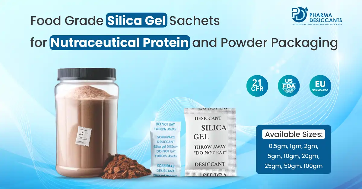 food grade silicagel sachets for nutraceutical protein powder